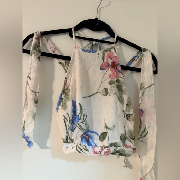 Agaci Floral Print White Set short & top - Picture 2 of 4